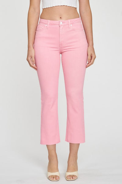 Emery Pink High Rise Cropped Jeans