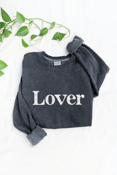 Vintage Stone Colored "Lover" Graphic Sweatshirt