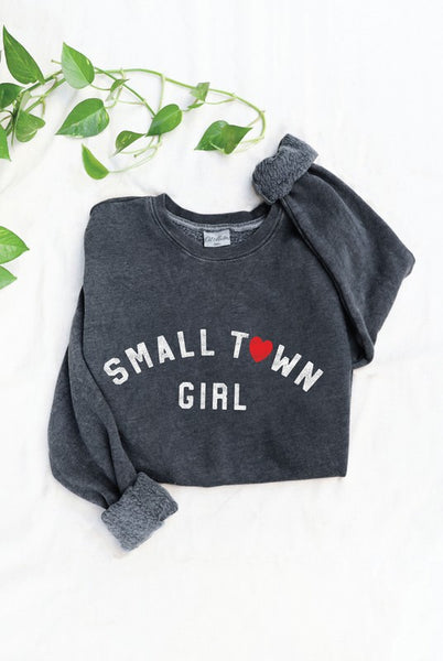 Vintage Black Colored "Small Town Girl" Graphic Sweatshirt
