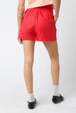 Red Linen Shorts Comfortable Elastic Waist