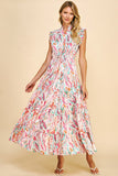 Pink Paisley Print Maxi Dress