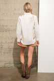 Off-White Embroidered Cowgirl Linen Blouse