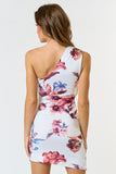 Floral One shoulder Mini Dress