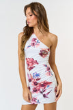 Floral One shoulder Mini Dress