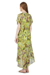 Green Jungle Print Wrap Dress