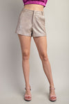 Champagne Colored High Waisted Textured Shorts