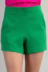 Kelly Green Colored High Waisted Panel Shorts