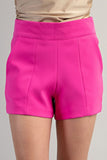 Pink Colored High Waisted Panel Shorts