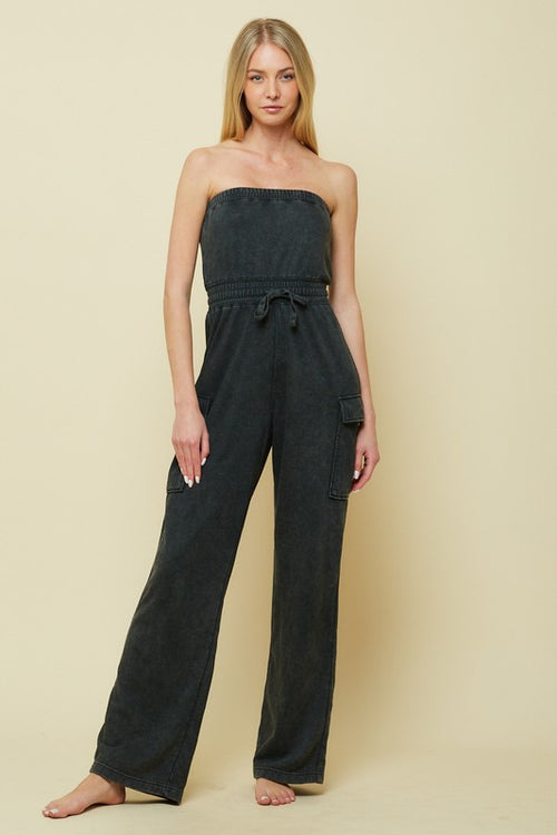 Black Tube Top Jumpsuit