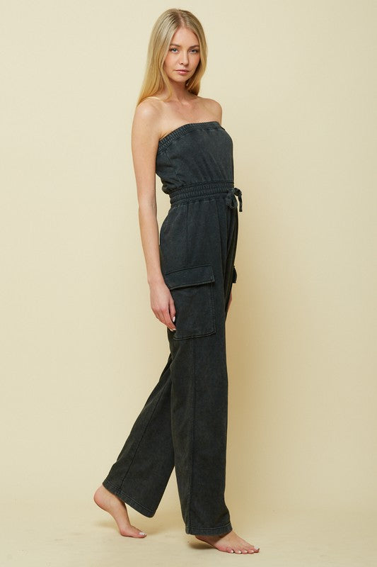 Black Tube Top Jumpsuit