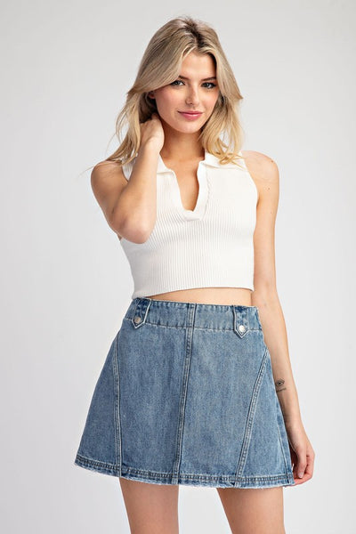 Mineral Washed Mini Skirt