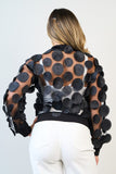 Black Petal Mesh Bomber Jacket