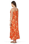 Orange Gold Foil Tassel Dress