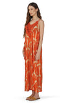 Orange Gold Foil Tassel Dress