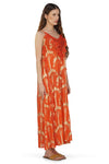 Orange Gold Foil Tassel Dress