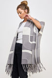 Silver Geo Fringe Poncho
