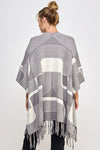Silver Geo Fringe Poncho