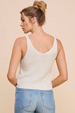 Ivory Knit Button Front Tank