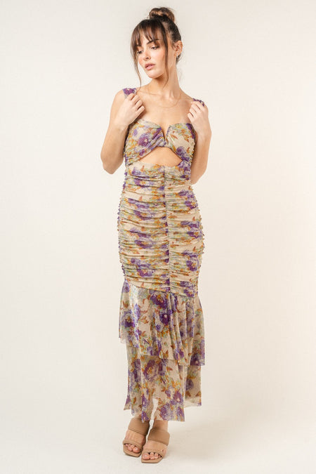 Red Button Detailed Dress