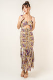 Metallic Cutout Mid Drift Maxi Dress