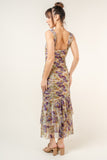 Metallic Cutout Mid Drift Maxi Dress