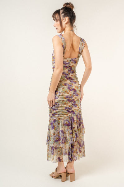 Metallic Cutout Mid Drift Maxi Dress