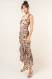 Metallic Cutout Mid Drift Maxi Dress