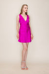 Fuchsia Satin Jacquard Mini Dress