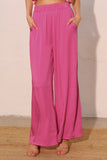 Pink Silk Pocket Pants