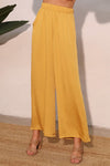 Mustard Poly Silk Pants