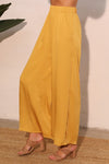 Mustard Poly Silk Pants