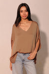 Cafe Washed Caftan Top with Back Band