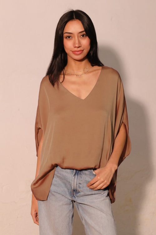 Cafe Washed Caftan Top with Back Band