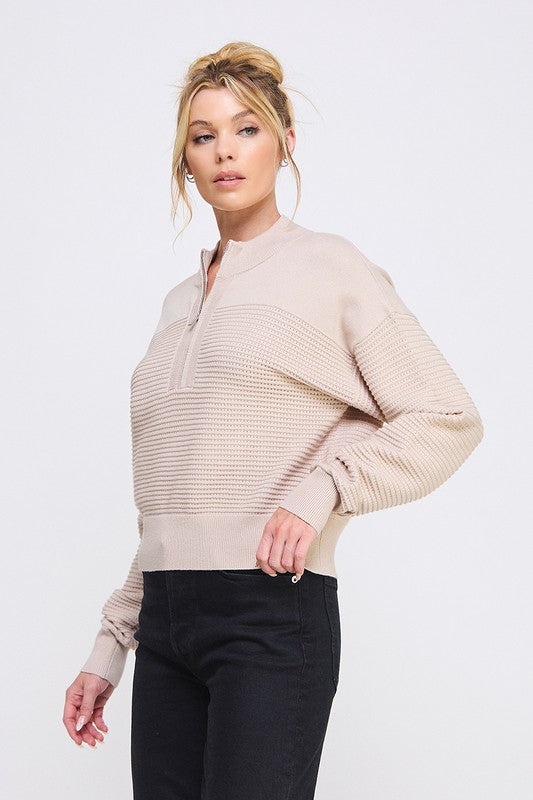 Sandy Half-Zip Waffle Jacket