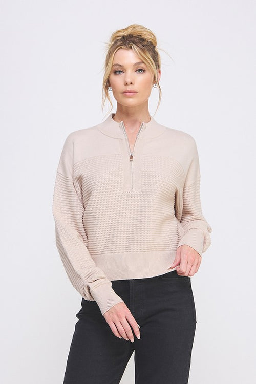 Sandy Half-Zip Waffle Jacket