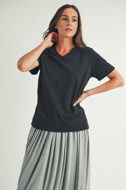 Soft Black Distressed tee
