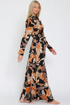 Long Sleeve Wrap Maxi Dress