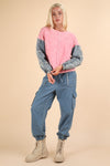 Rose Acid Washed Oversized Sweater