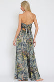 Navy Multi Print Tube Tie Jumpsuit