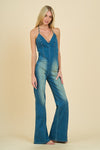 Backless Denim Jumpsuit