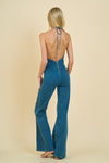 Backless Denim Jumpsuit