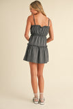 Grey Tiered Ruffle Mini Dress