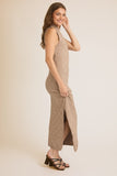 Mocha Mock Neck Knit Maxi Dress