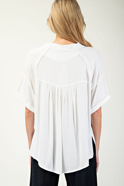 Off-white Frayed Button Down