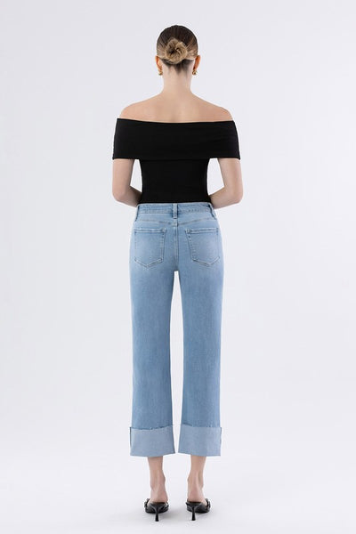 Juliet HIgh Rise Cuffed Straight Jeans