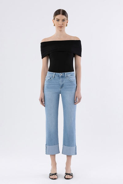 Juliet HIgh Rise Cuffed Straight Jeans