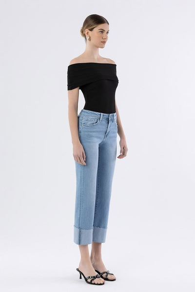 Juliet HIgh Rise Cuffed Straight Jeans