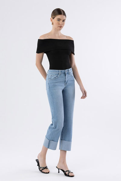 Juliet HIgh Rise Cuffed Straight Jeans