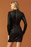 Black Sequin Mini Dress