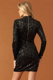 Black Sequin Mini Dress